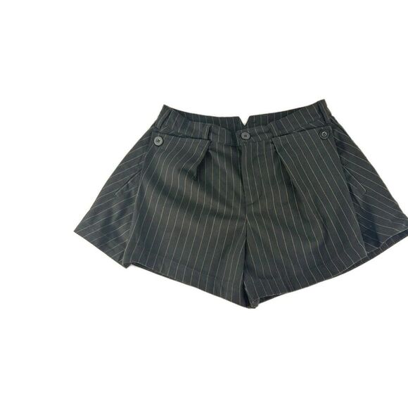 Free People Shorts Brown Size 4 Button Pinstripe Mini Shorts - Picture 1 of 11